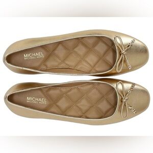 Pale gold  Michael Kors Leather Ballet Flat